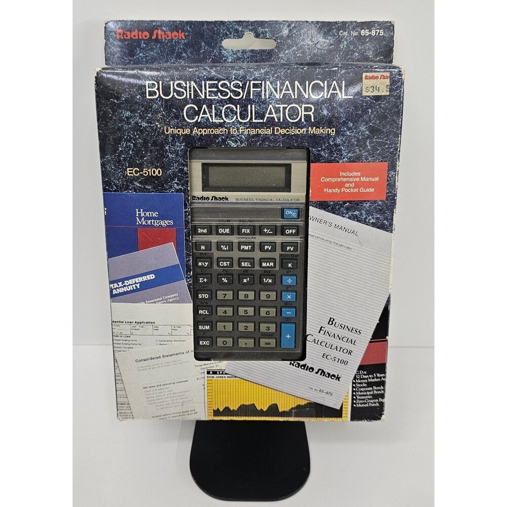 Vintage RadioShack Calculator EC-5100 w/Box Parts/Not Tested, Used